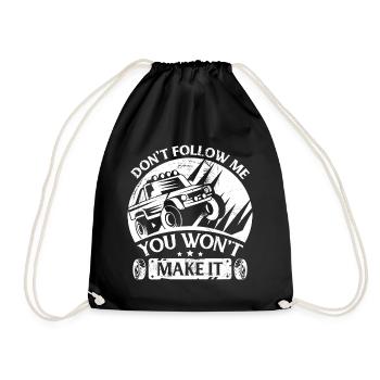 Funny Jeep Off Road - Do not Follow Me - Drawstring Bag - black - Front