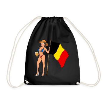 Hot Fan Girl Belgien - Turnbeutel - Schwarz - Vorne