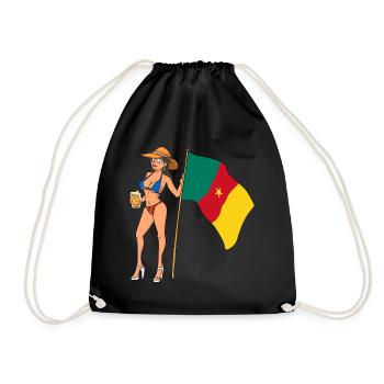 Hot Fan Girl Cameroon - Drawstring Bag - black - Front