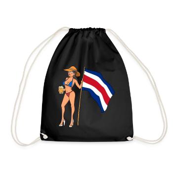 Hot Fan Girl Costa Rica - Drawstring Bag - black - Front
