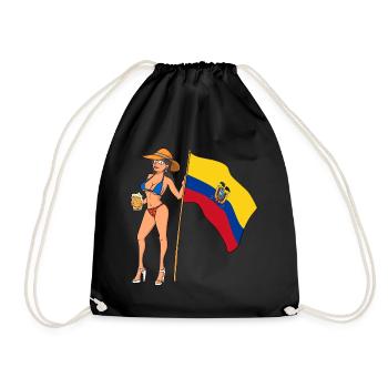 Hot Fan Girl Ecuador - Drawstring Bag - black - Front