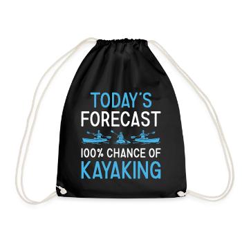 Kayaker Today's Forecast Kayaking - Drawstring Bag - black - Front