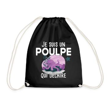 Poulpe mer crustacé touriste cadeau humour - Sac de sport léger - noir - Devant