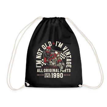 1990 Jahrgang Vintage Motorrad Geburtstag Geschenk - Turnbeutel - Schwarz - Vorne