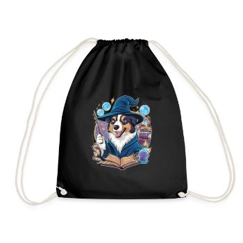 Berger Australien Magicien avec Baguette - Sac de sport léger - noir - Devant