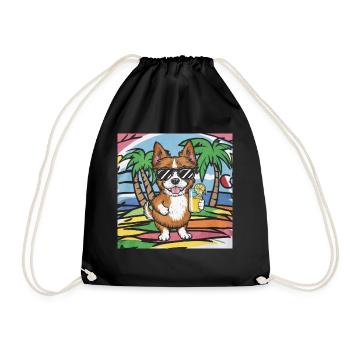 Lion with lemonade - Drawstring Bag - black - Front