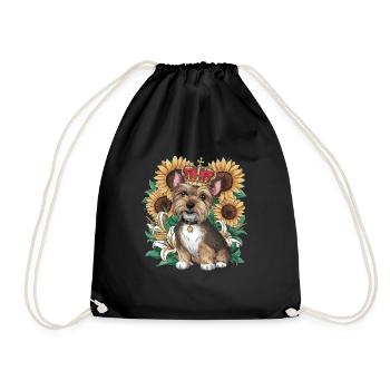 Niedliches Cartoon Design mit Norfolk Terrier - Turnbeutel - Schwarz - Vorne