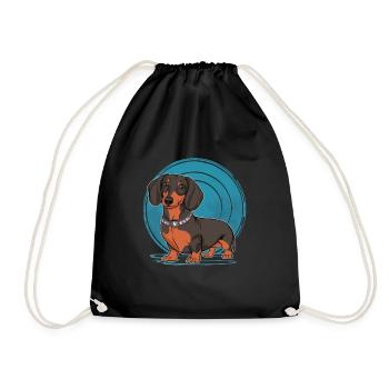 Teckel de dessin animé cool - Sac de sport léger - noir - Devant