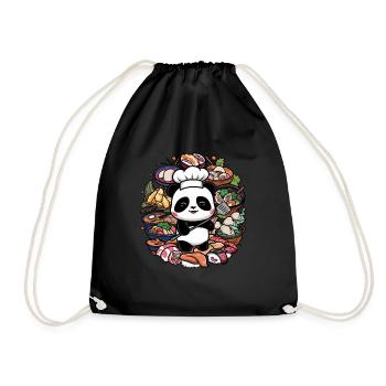 Niedlicher Panda Koch kocht ideal für Chefkoch - Turnbeutel - Schwarz - Vorne