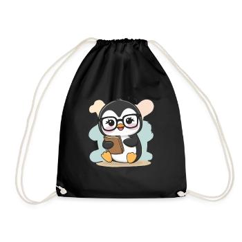 Pingouin Kawaii avec Licorne Ouftit - Sac de sport léger - noir - Devant