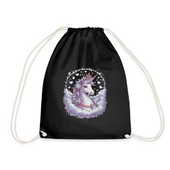Licorne magique et imaginative avec des étoiles - Sac de sport léger - noir - Devant