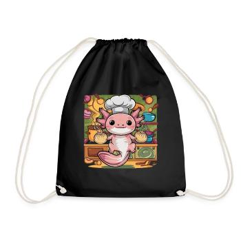 Axolotl aux boulettes japonaises - Sac de sport léger - noir - Devant