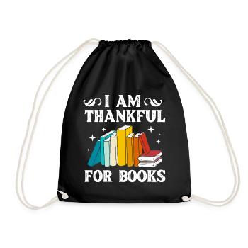 Book Bookworm Library Reading Bookworm - Drawstring Bag - black - Front
