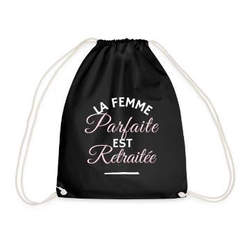 Retraite humour - La femme parfaite est retraitée - Sac de sport léger - noir - Devant