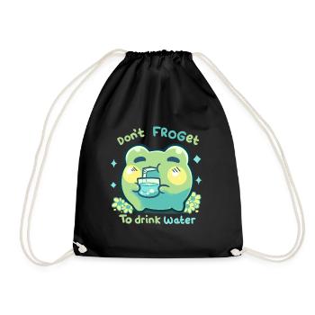 Don't FROGet to Drink Water - Drawstring Bag - black - Front