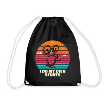 I Do My Own Stunts - Lustiges Tollpatsch Geschenk - Turnbeutel - Schwarz - Vorne