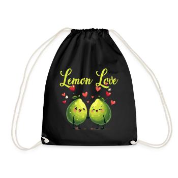 Niedliche Zitrone Früchte mit Liebe - Turnbeutel - Schwarz - Vorne