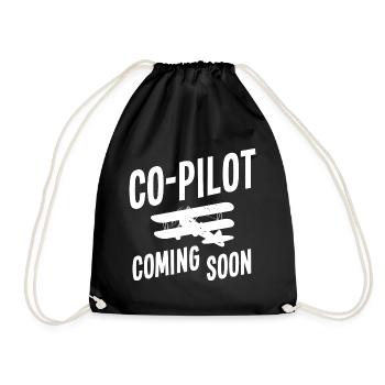 Co-pilote Coming Soon, parents Mama Papa pilote privé - Sac de sport léger - noir - Devant