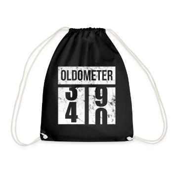 40 Oldometer 40. Geburtstagsgeschenkidee - Turnbeutel - Schwarz - Vorne