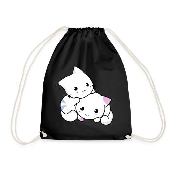 kittens - Drawstring Bag - black - Front