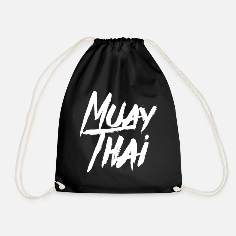 MUAY THAI Thai Boxing Martial Arts MMA Boxing - Drawstring Bag - black