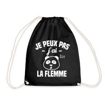 Je Peux Pas J'ai La Flemme - Sac de sport léger - noir - Devant