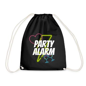 Party Alarm | Partyshirt | Shirt für Parties - Turnbeutel - Schwarz - Vorne