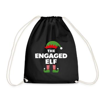 The Engaged Elf - Drawstring Bag - black - Front