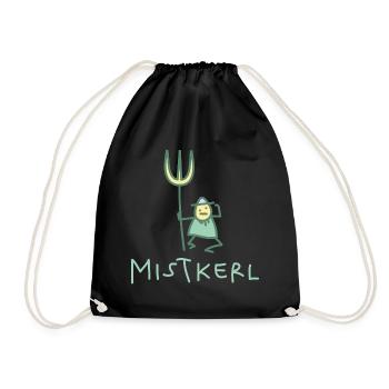 Kerl mit Mistgabel (b) - Turnbeutel - Schwarz - Vorne