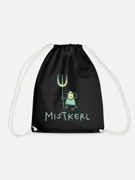Kerl mit Mistgabel (b) - Turnbeutel - Schwarz
