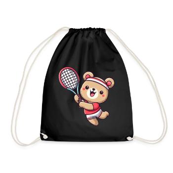 Ours en tant que joueur de tennis - servir et - Sac de sport léger - noir - Devant