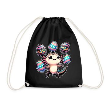 Axolotl Juggler Easter Eggs - Drawstring Bag - black - Front