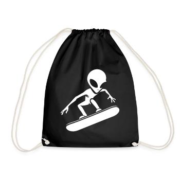 Design minimaliste : Alien Snowboarder - Sac de sport léger - noir - Devant
