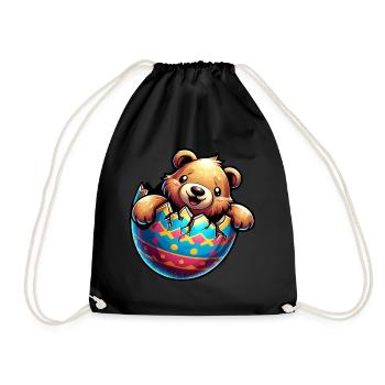 Éclosions d’ours de Pâques de l’œuf de Pâques : Bonbons - Sac de sport léger - noir - Devant