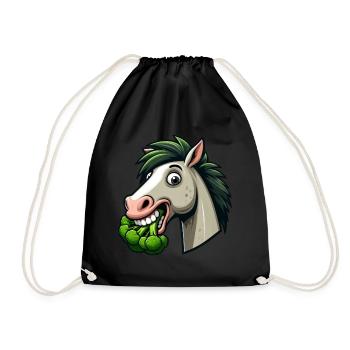 Chien Cheval Brocoli Cheveux Verts Vegan - Sac de sport léger - noir - Devant