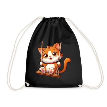 Chat de dessin animé mignon se balançant sur l’aire de jeux - Sac de sport léger - noir - Devant