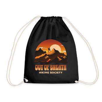 Out of Breath Hiking Society - Wanderer Humor - Turnbeutel - Schwarz - Vorne