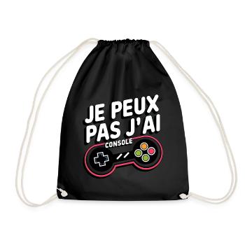 J'Peux Pas J'Ai Console - Sac de sport léger - noir - Devant