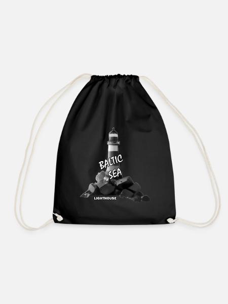 Lighthouse - Drawstring Bag - black