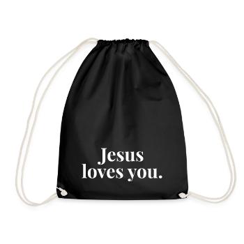 Jésus Loves You Chrétiens Proverbe du Christ Don - Sac de sport léger - noir - Devant