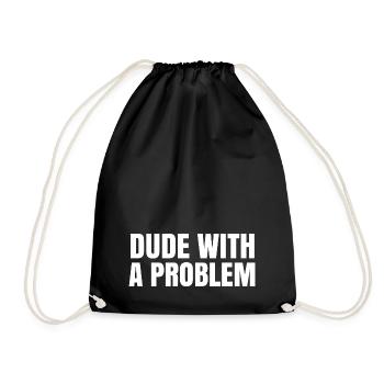 Mec avec un problème - cadeau de narration - Sac de sport léger - noir - Devant