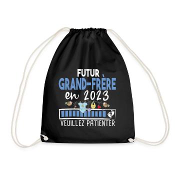 Futur Grand Frère 2023 Cadeau Naissance Bébé - Sac de sport léger - noir - Devant