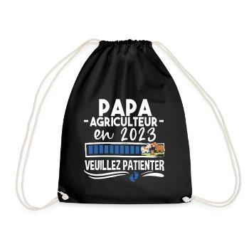 2023 Papa Agriculteur Agriculture Bébé Naissance - Sac de sport léger - noir - Devant