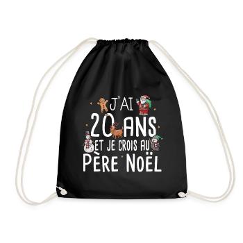 20 Ans Anniversaire Cadeau Père Noël Humour - Sac de sport léger - noir - Devant