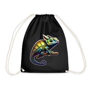 Caméléon camouflage cool - Sac de sport léger - noir - Devant