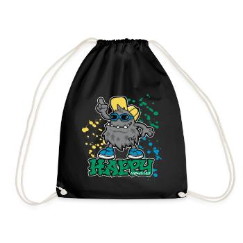 Happy Monster - Turnbeutel - Schwarz - Vorne
