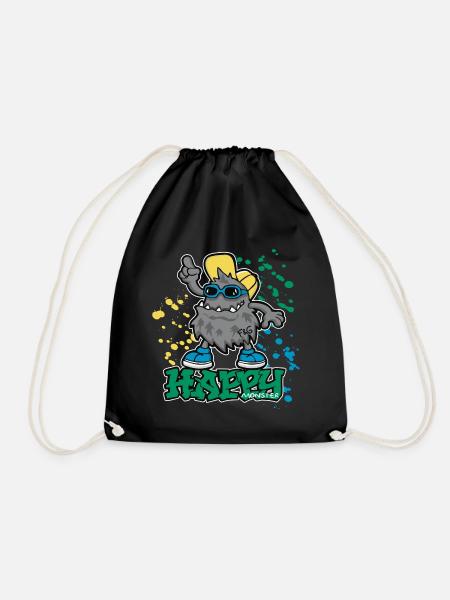 Happy Monster - Turnbeutel - Schwarz