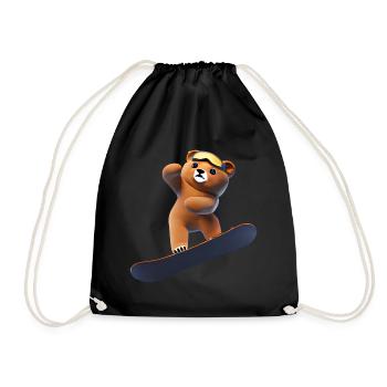 Snowboarding Bear - Sac de sport léger - noir - Devant