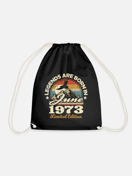 50 years old - legendary since june 1973 - Drawstring Bag - black