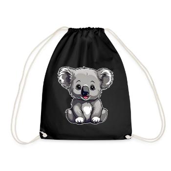 Ours Koala mignon - Sac de sport léger - noir - Devant